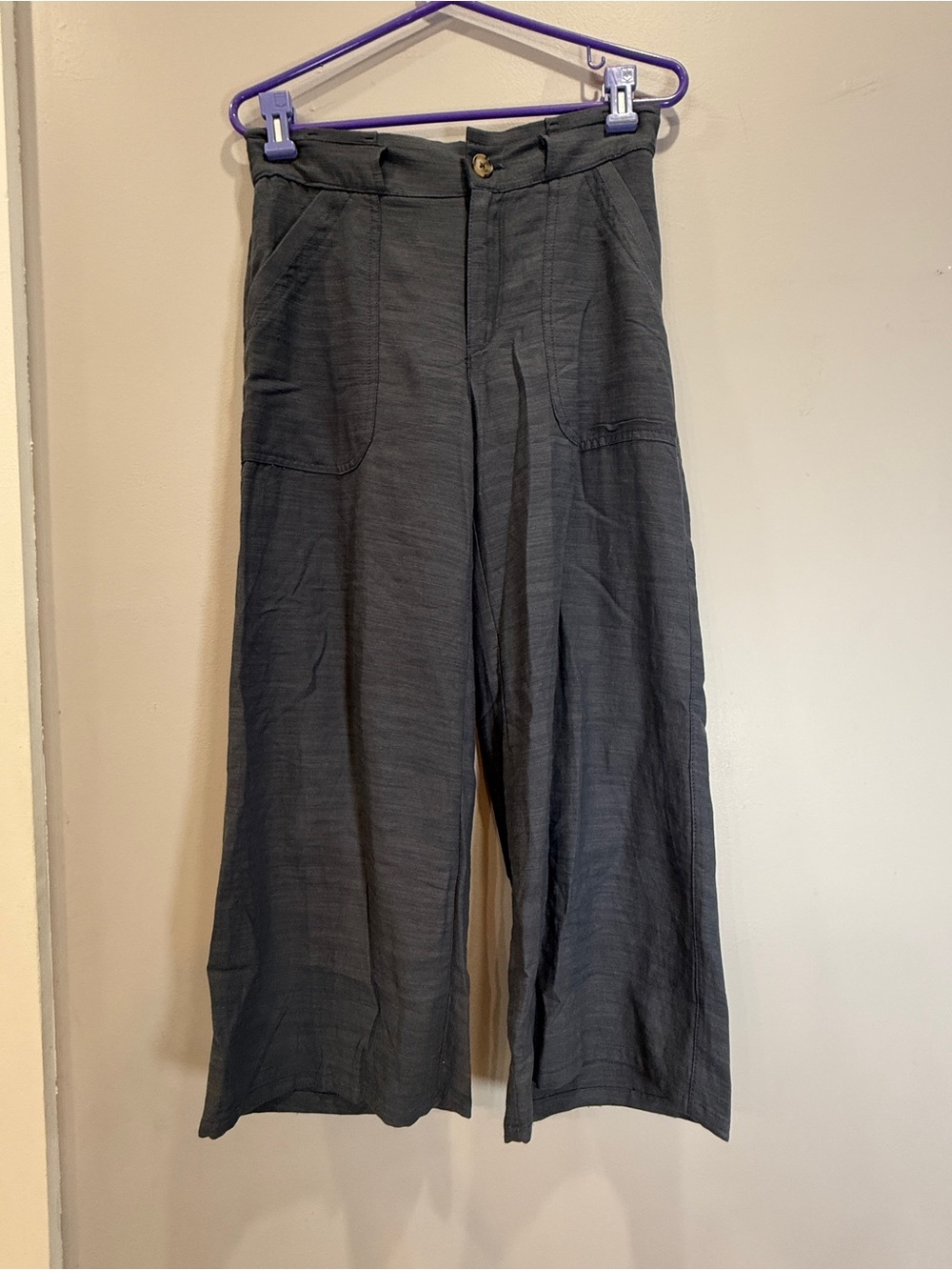 Democracy Wide-Leg Crop Pants in Charcoal